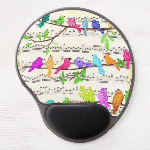 Cute Colourful Musical Birds Symphony - Happy Song Gel Mouse Pad