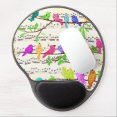 Cute Colourful Musical Birds Symphony - Happy Song Gel Mouse Pad (Left Side)