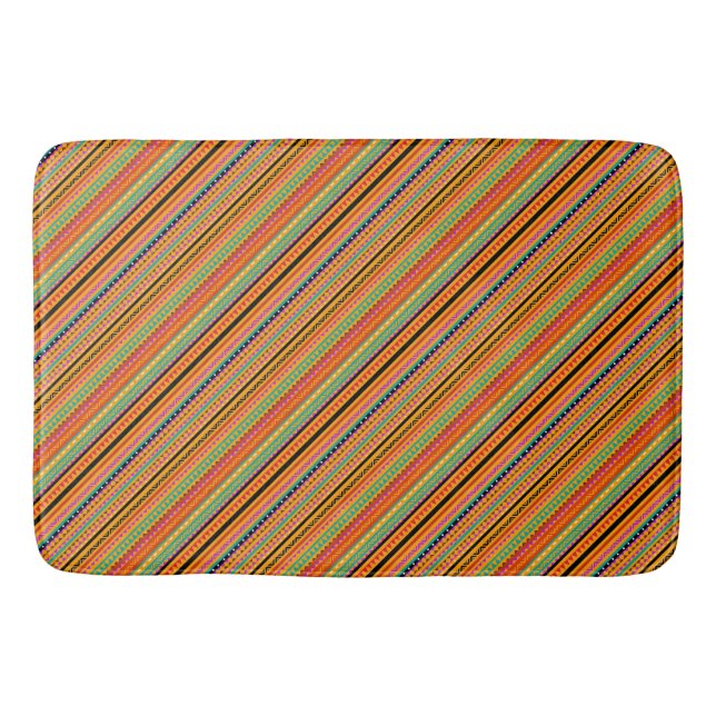 Cute colourful native aztec patterns design bath mat (Front)