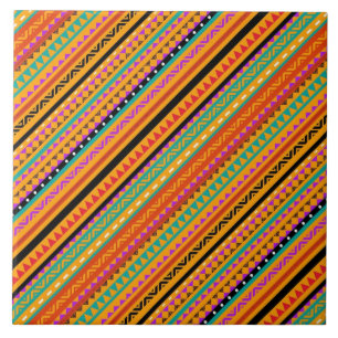 Cute colourful native aztec patterns design ceramic tile