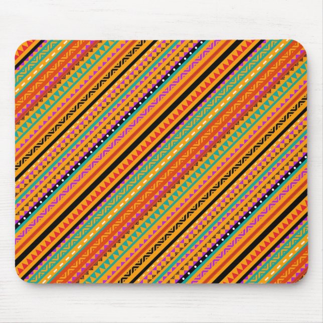 Cute colourful native aztec patterns design mouse pad (Front)