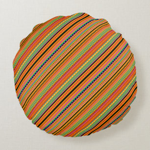 Cute colourful native aztec patterns design round cushion