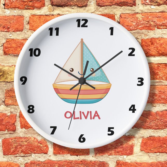 Cute Colourful Nautical Sailboat Clock (Creator Uploaded)