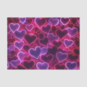 cute, colourful neon hearts Valentine's Day Tissue Paper