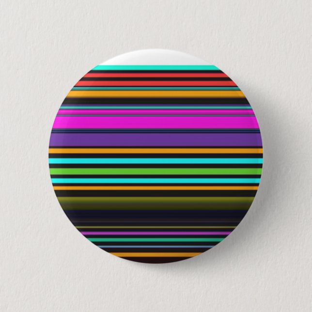 Cute colourful neon stripes 6 cm round badge (Front)