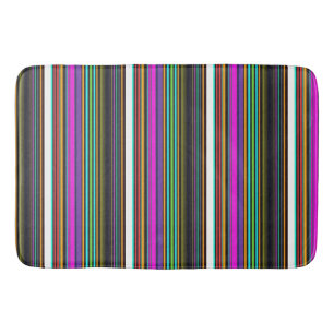 Cute colourful neon stripes bath mat