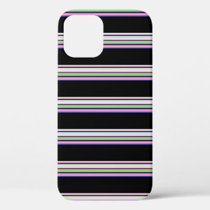 Cute colourful neon stripes iPhone 12 case