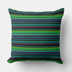Cute colourful neon stripes cushion
