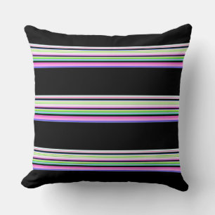 Cute colourful neon stripes cushion
