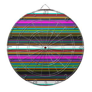 Cute colourful neon stripes dartboard