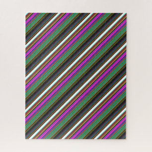 Cute colourful neon stripes jigsaw puzzle