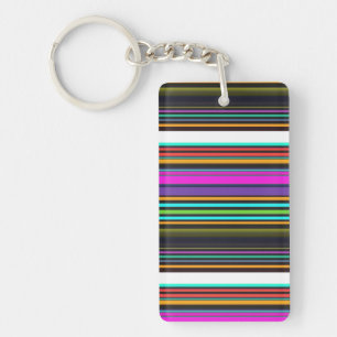 Cute colourful neon stripes key ring