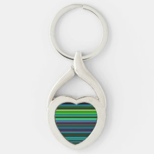 Cute colourful neon stripes key ring