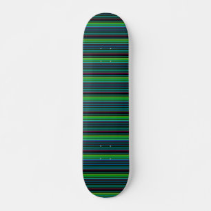 Cute colourful neon stripes skateboard