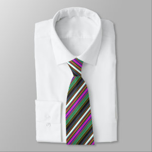 Cute colourful neon stripes tie