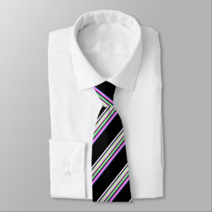 Cute colourful neon stripes tie