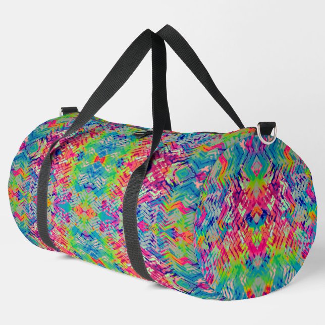 Cute colourful neon tracks design duffle bag (Left Corner)