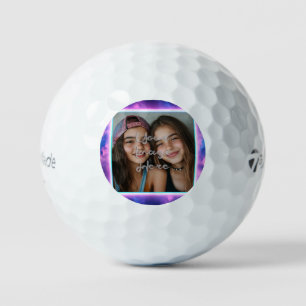 Cute Colourful Neon Vaporwave Photo Border Golf Balls