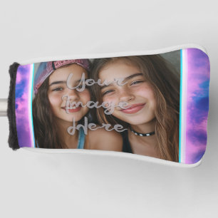 Cute Colourful Neon Vaporwave Photo Border Golf Head Cover