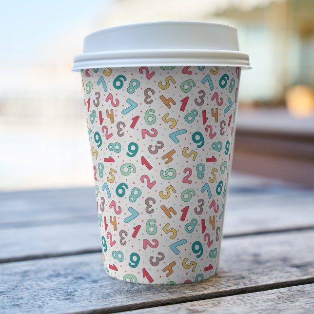 Cute Colourful Numbers Pattern Kids Birthday Paper Cups (Creator Uploaded)