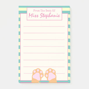 Cute Colourful Orange Kitty Cat Paws From Teacher Post-it Notes