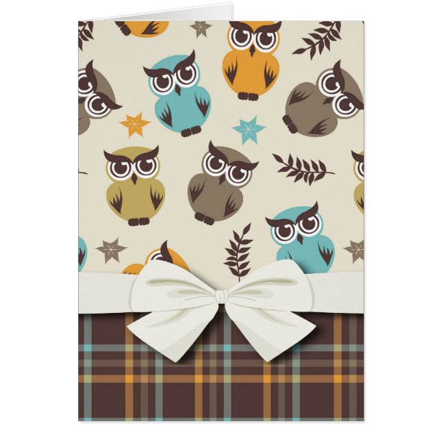 cute colourful owl and plaid (Front)