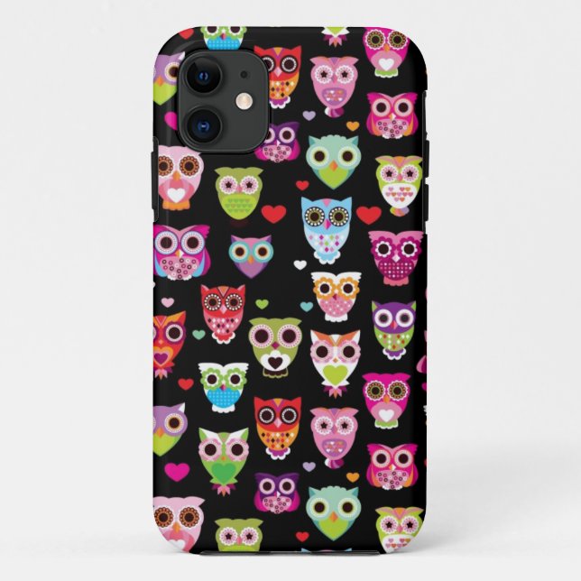 cute colourful owl kids pattern Case-Mate iPhone case (Back)