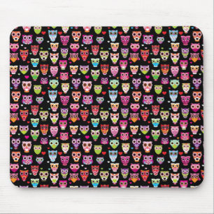 cute colourful owl kids pattern mouse pad