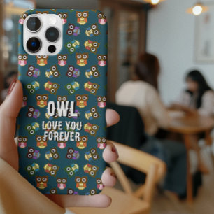 Cute Colourful Owl Pattern Choose Background Colou iPhone 16 Pro Max Case