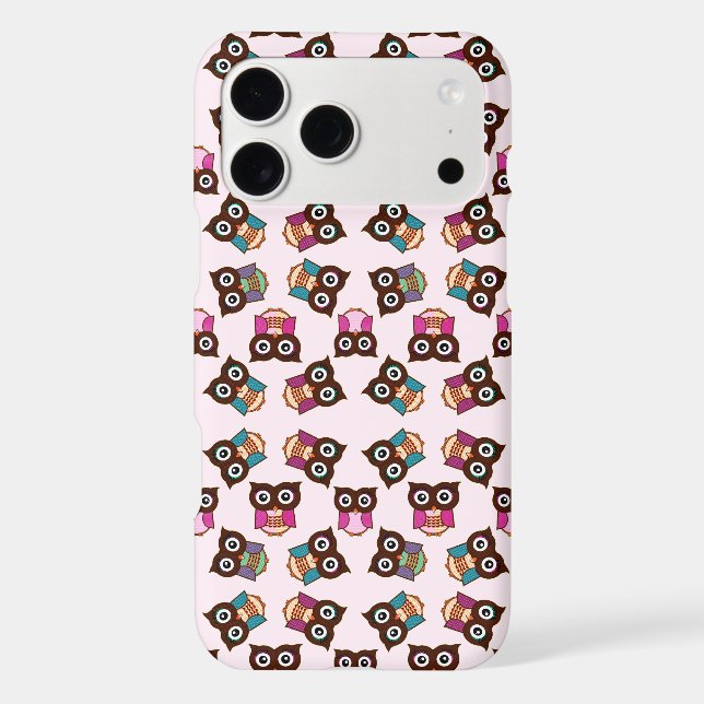 Cute Colourful Owl Pattern Choose Case Colour (Back)