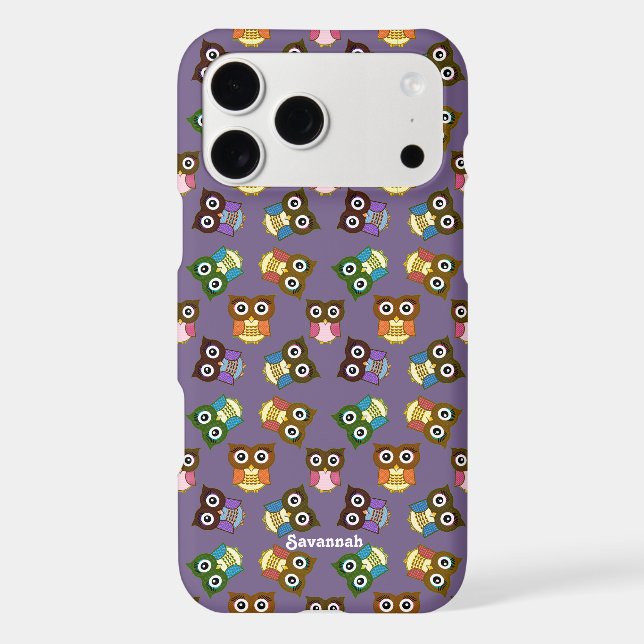 Cute Colourful Owl Pattern Choose Case Colour (Back)