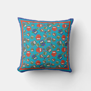 Cute Colourful Owls Red, Blue, Green on Turquoise Cushion