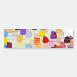 Cute colourful painting flowers bumper sticker