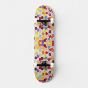 Cute colourful painting flowers skateboard