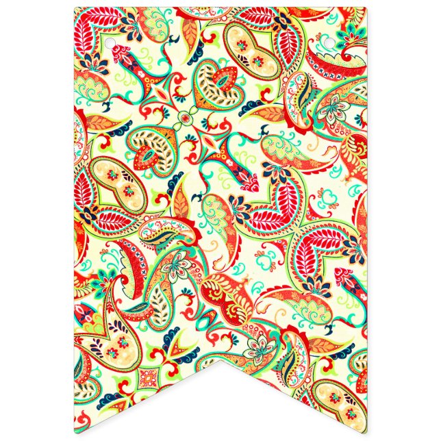 Cute colourful paisley pattern bunting  (First Flag)