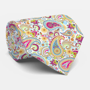 Cute colourful paisley pattern tablecloth tie