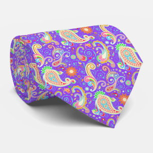 Cute colourful paisley pattern tie