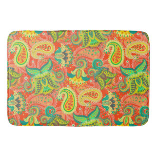 Cute colourful paisley patterns bath mat