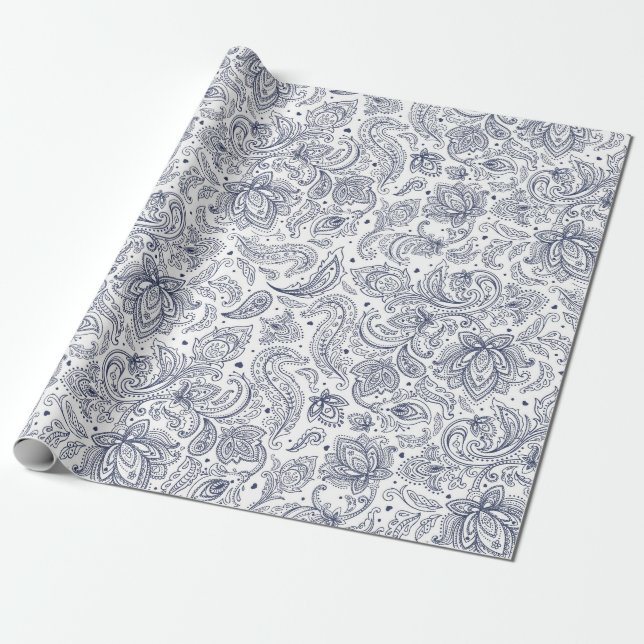 Cute colourful paisley patterns wrapping paper (Unrolled)