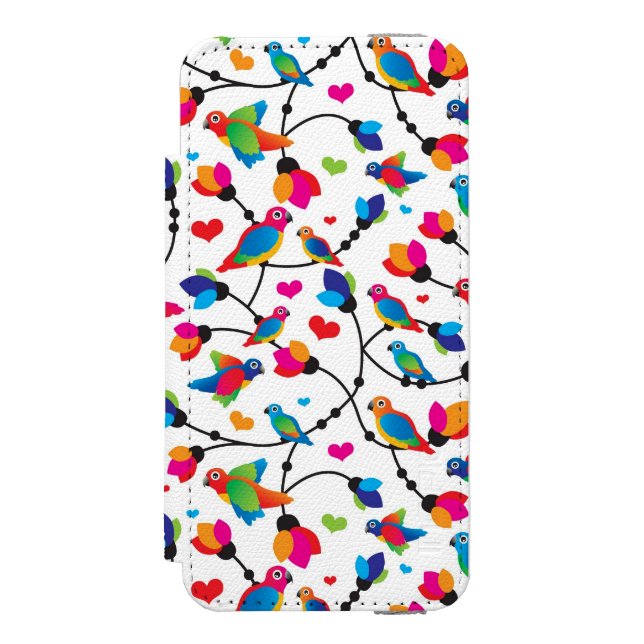 cute colourful parrot bird incipio iPhone wallet case (Folio Front)