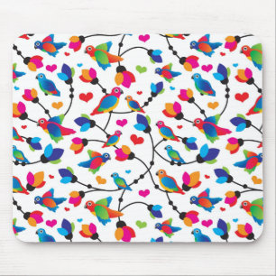 cute colourful parrot bird mouse pad