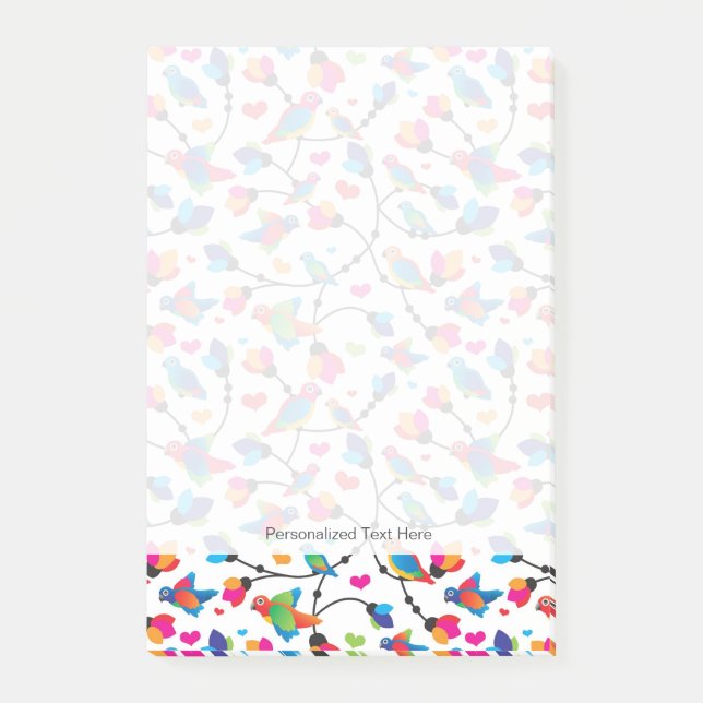 cute colourful parrot bird post-it notes (Front)