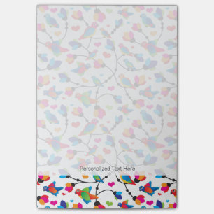 cute colourful parrot bird post-it notes