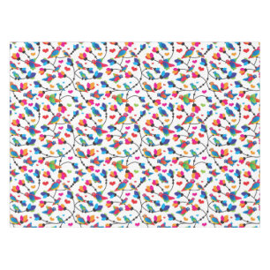 cute colourful parrot bird tablecloth