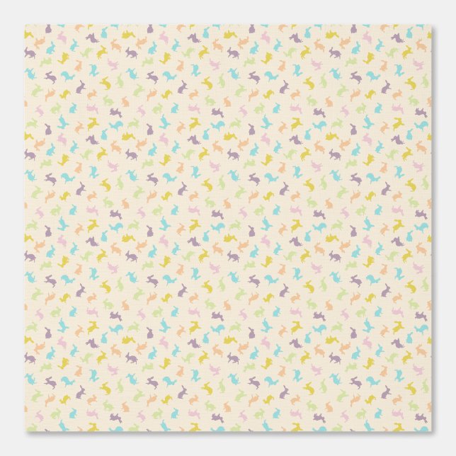 Cute Colourful Pastel Bunny Rabbit Pattern Wallpaper (Front)