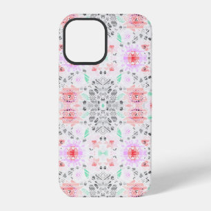 Cute colourful pastel floral aztec iPhone 12 pro case