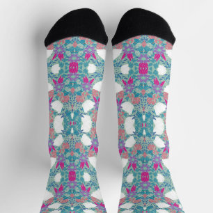 Cute colourful pastel floral garden socks