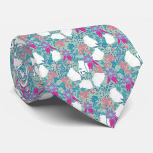 Cute colourful pastel floral garden tie