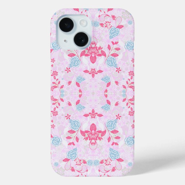 Cute colourful pastel floral pattern Case-Mate iPhone case (Back)