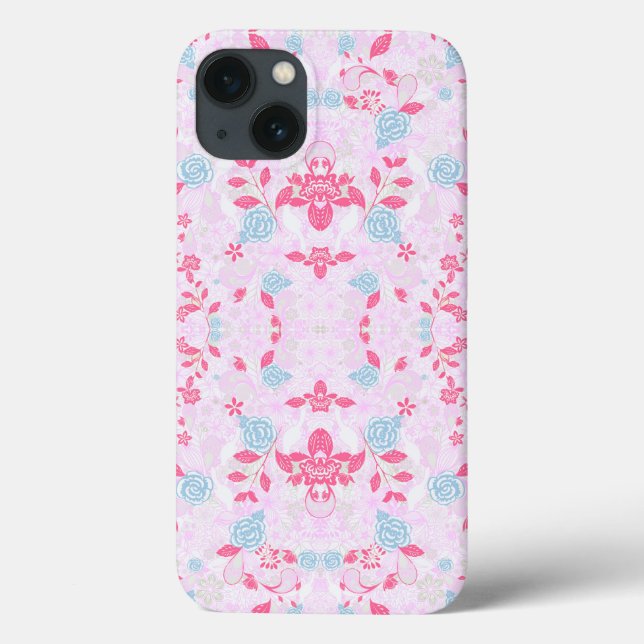 Cute colourful pastel floral pattern Case-Mate iPhone case (Back)